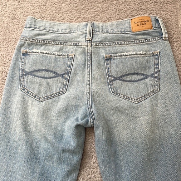 Abercombie & Fitch Jeans Women's 0 Regular Boyfriend Straight Distressed Cotton - Picture 9 of 16